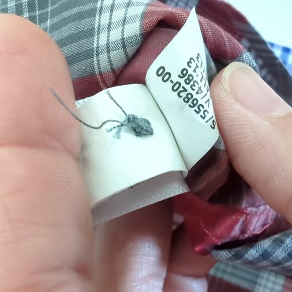 Banana Republic Mens Button Up Shirt Red Gray Plaid Long Sleeve Slim Fit Large - Picture 6 of 7